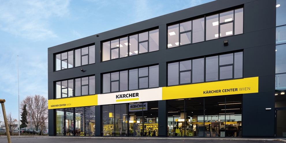 Außenansicht des Kärcher Centers Wien der Alfred Kärcher GmbH in der Maculangasse