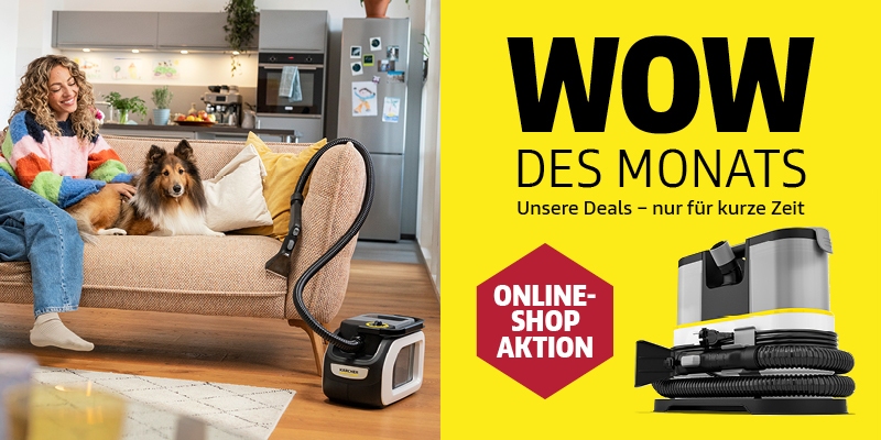 Aktionsbanner für die Onlineshop Aktion WOW des Monats
