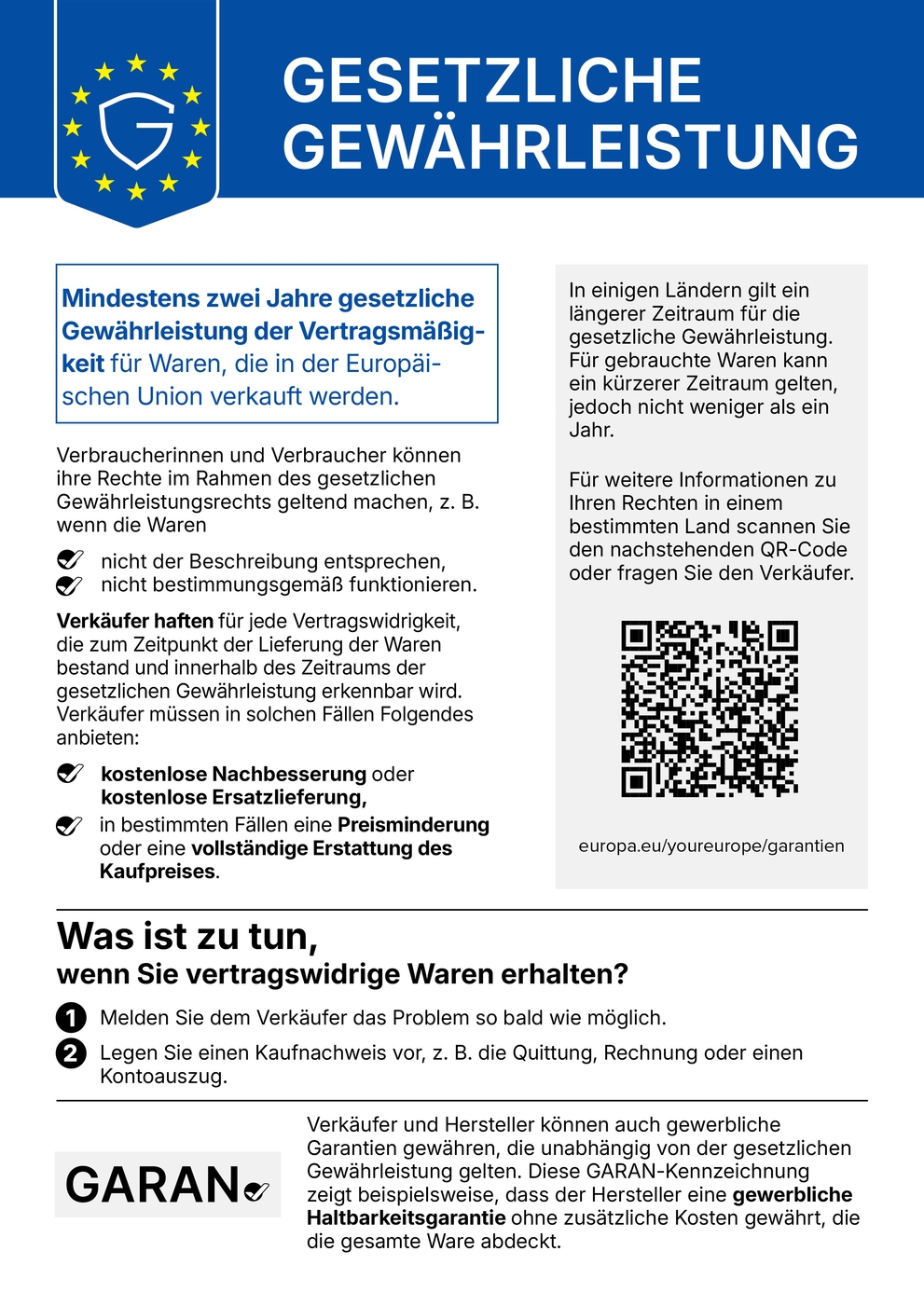 Gesetzliche Gewährleistung