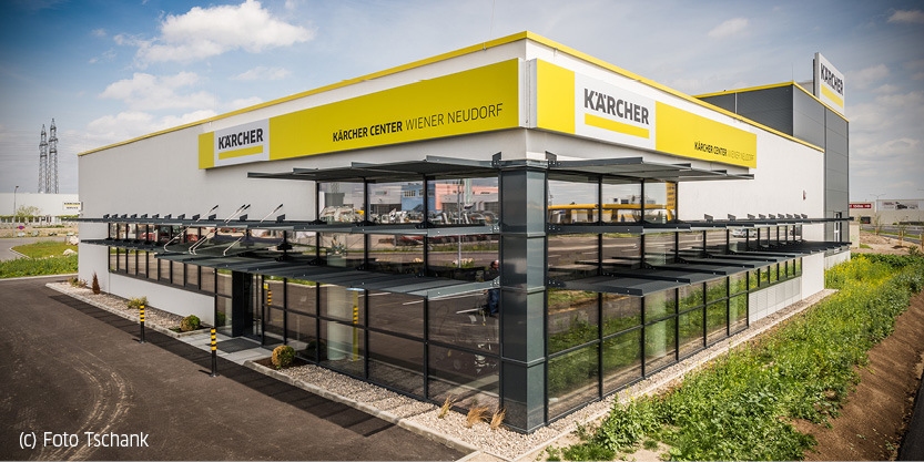 Das Kärcher Center Wiener Neudorf der Alfred Kärcher GmbH im Industriezentrum NÖ-Süd.