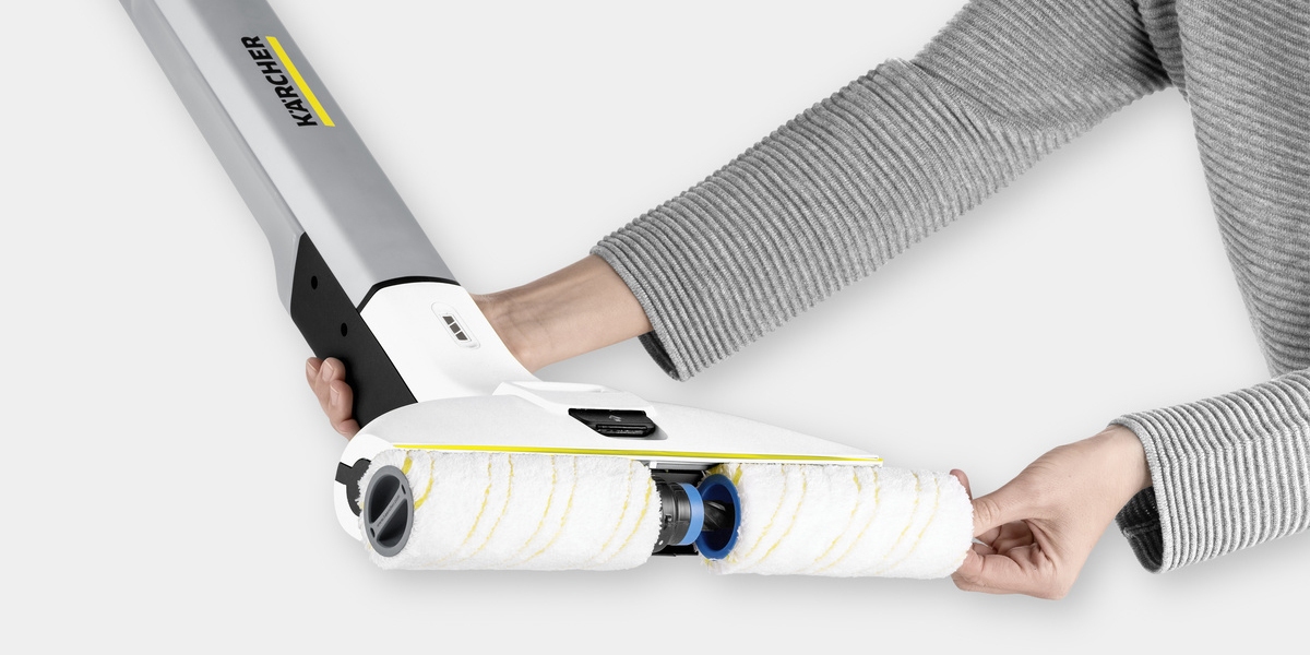 Installatie rollen elektrische dweil Kärcher Installatie rollen elektrische dweil Kärcher