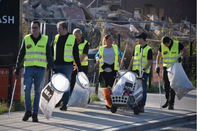 Kärcher pakt zwerfvuil aan op Wilrijkse World Cleanup Day 2023
