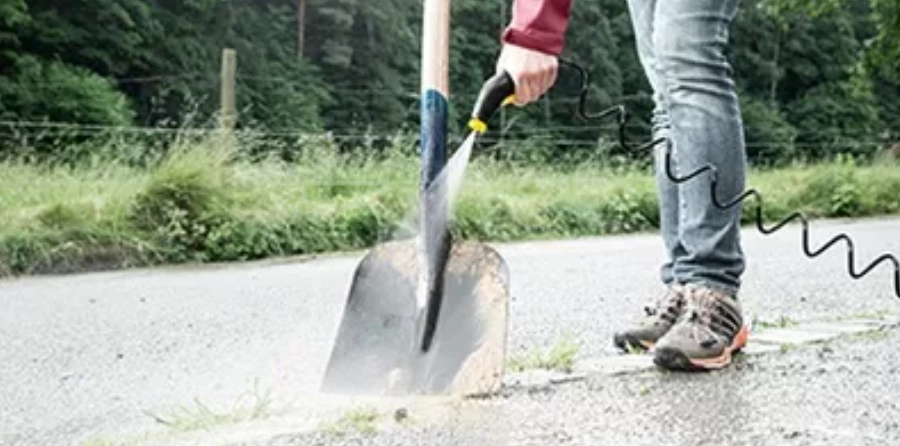 schep reinigen met mobile outdoor cleaner
