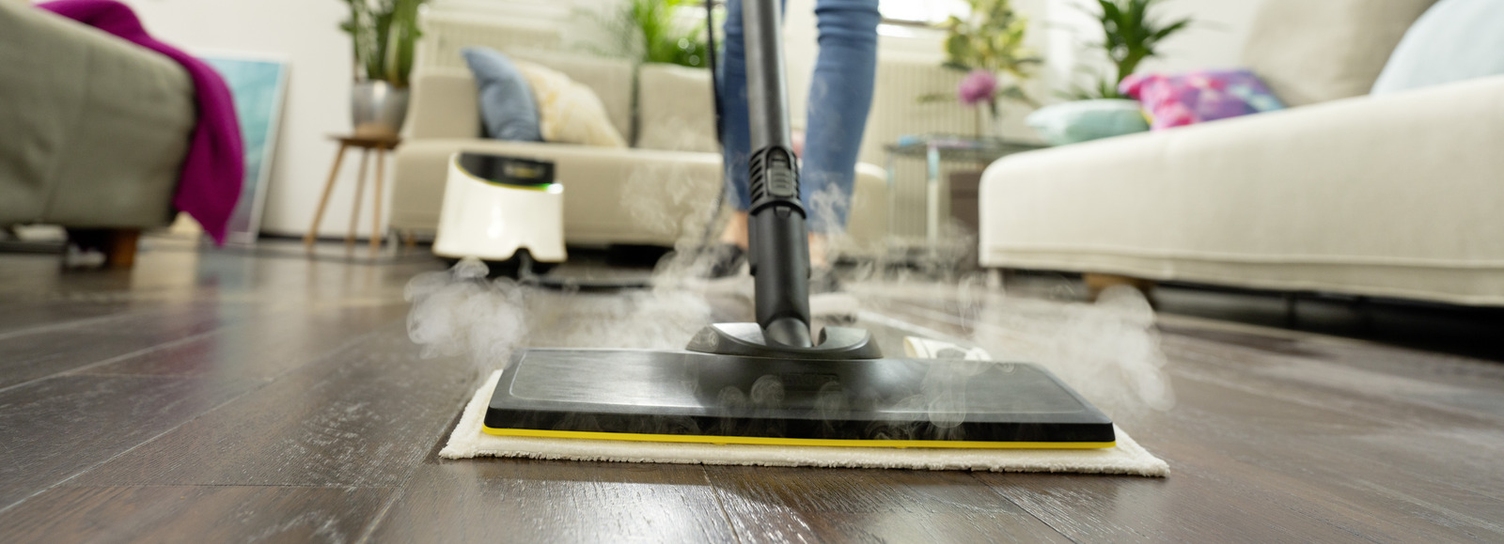 Parket en laminaat schoonmaken met een stoomreiniger van Kärcher