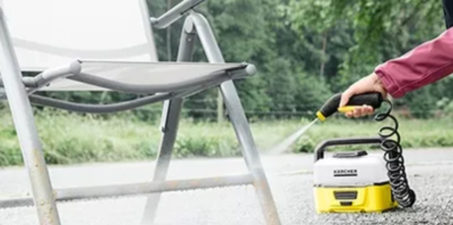 stoel reinigen met mobile outdoor cleaner