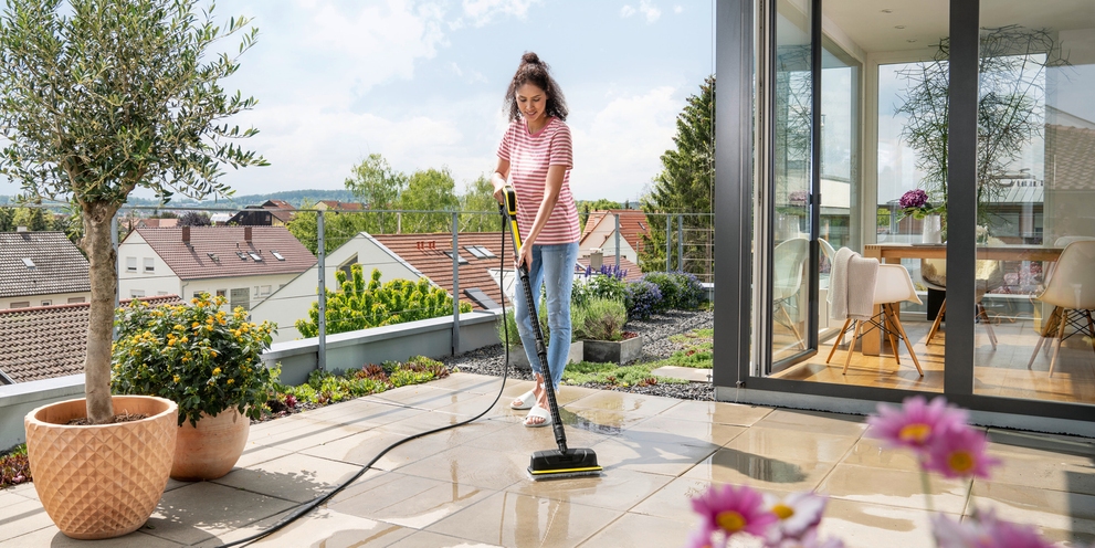 Terrastegels schoonmaken