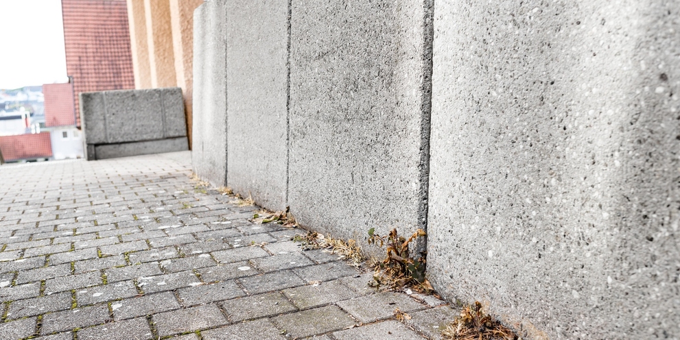 Onkruidbestrijding na, muur Onkruidbestrijding na, muur