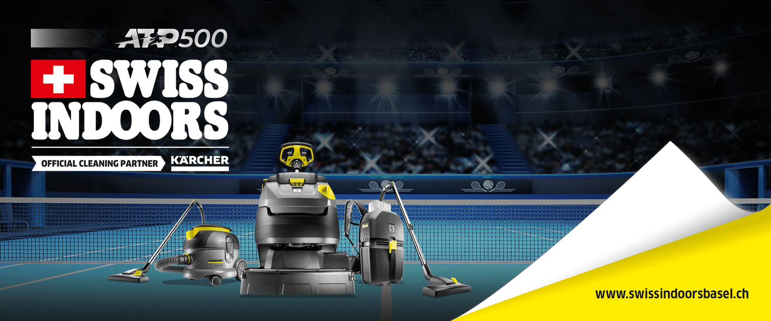 Kärcher als Official Cleaning Partner bei den Swiss Indoors Basel 2022 Kärcher als Official Cleaning Partner bei den Swiss Indoors Basel 2022