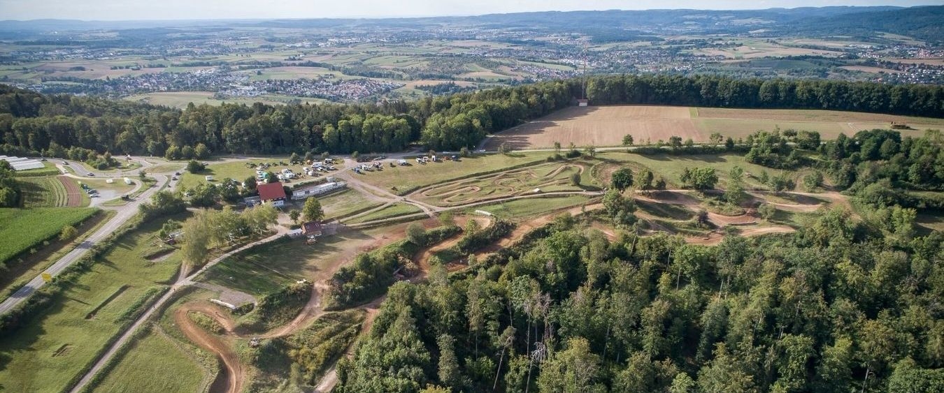 Luftaufnahme der Rennstrecke in Rudersberg Luftaufnahme der Rennstrecke in Rudersberg