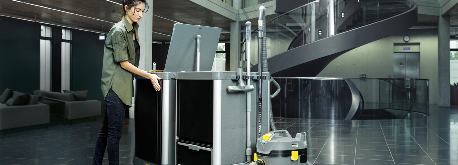 Chariot de nettoyage FlexoMate: durable avec du plastique recyclé