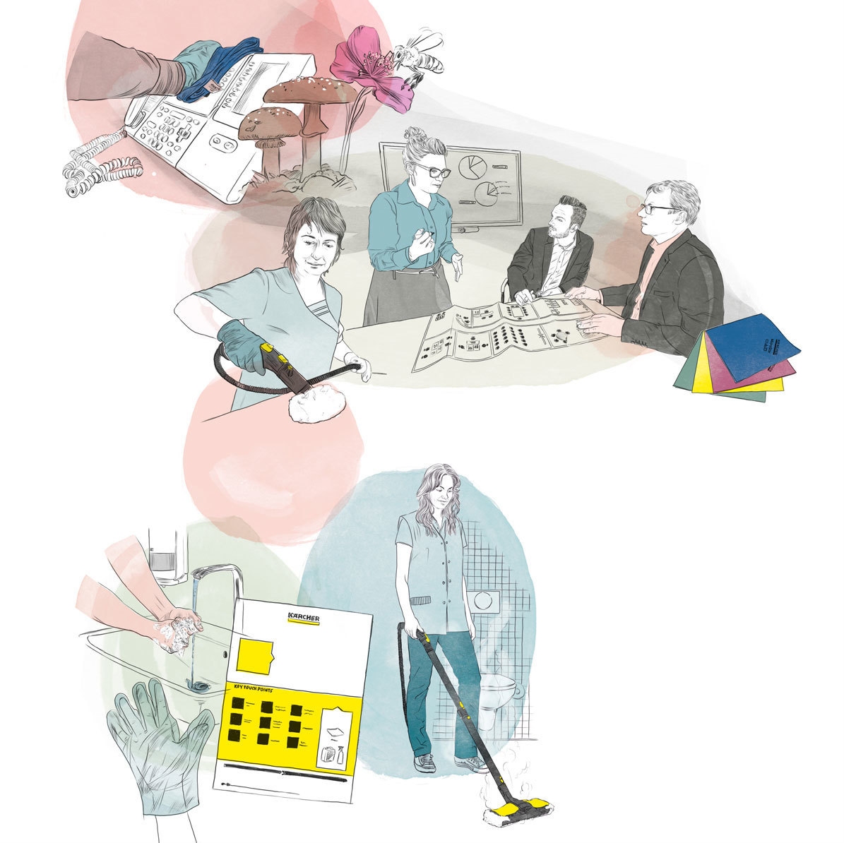 Abstrakte Illustration zum Thema Hygiene