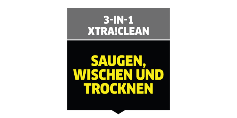 Fonction Xtra!Clean 3 en 1 Économise jusqu'à 50 % de temps lors du nettoyage.