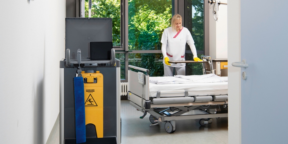 Chariot de nettoyage Kärcher FlexoMate dans le secteur de la santé