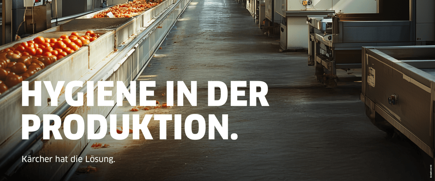 Mit Sicherheit sauber: Eine Person reinigt in der Lebensmittelindustrie