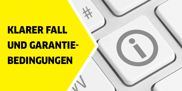 Klarer Fall und Garantiebedingungen