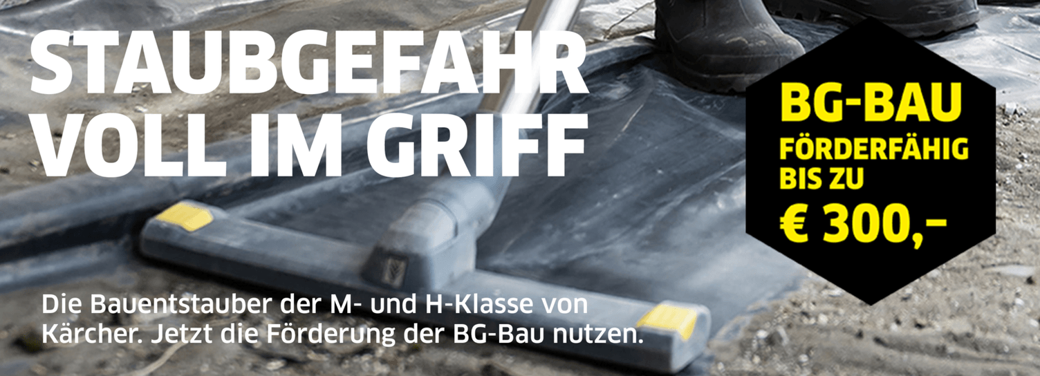 BG-BAU Förderung für die Kärcher Nass-/Trockensauger