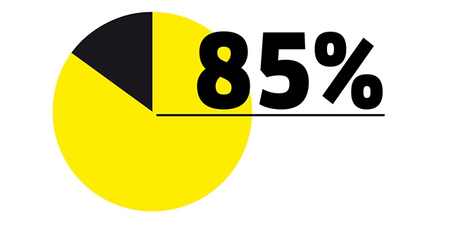 Diagramm mit 85 %