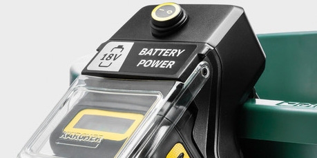 Kärcher: Fasspumpe Batterieanzeige und Schalter
