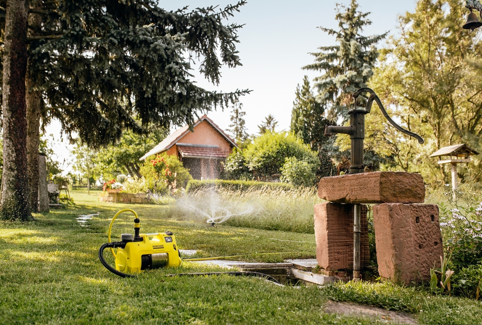  Bewässerung aus einem Brunnen mit druckerzeugenden Kärcher-Pumpen