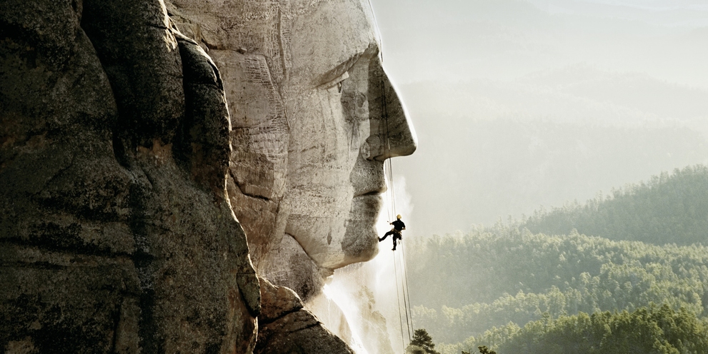 Reinigungsaktion Mount Rushmore