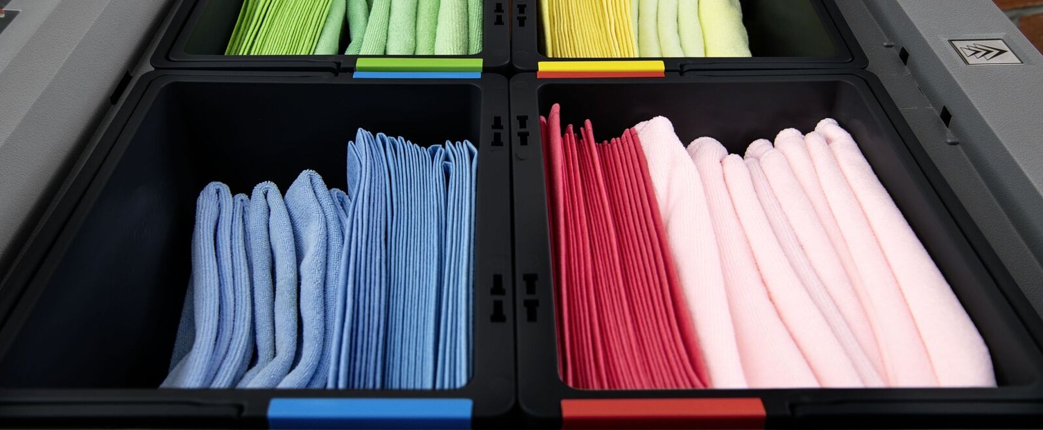 Color-coding systems for cleaning cloths