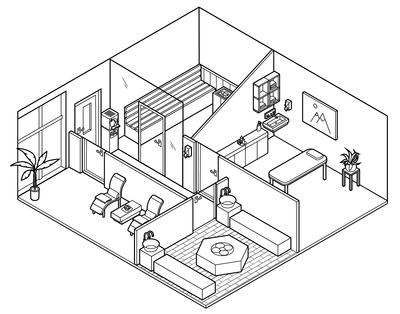 Illustration of hotel spa