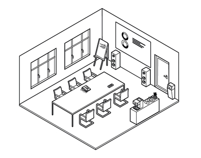 Illustration of meeting room