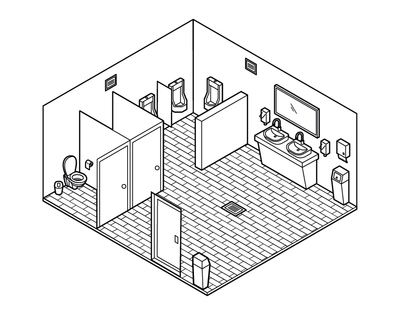 Illustration of washroom