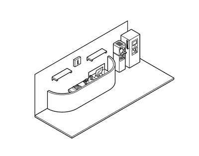 Illustration of ticket counter