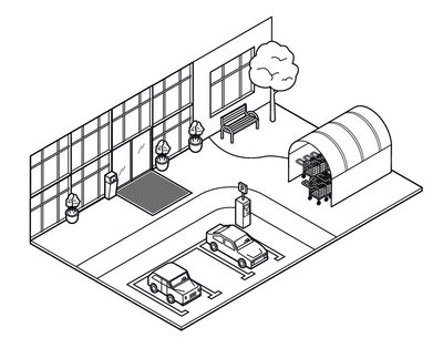 Illustration of retail parking space