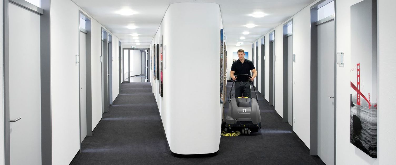 Sweeper for carpeted office floors