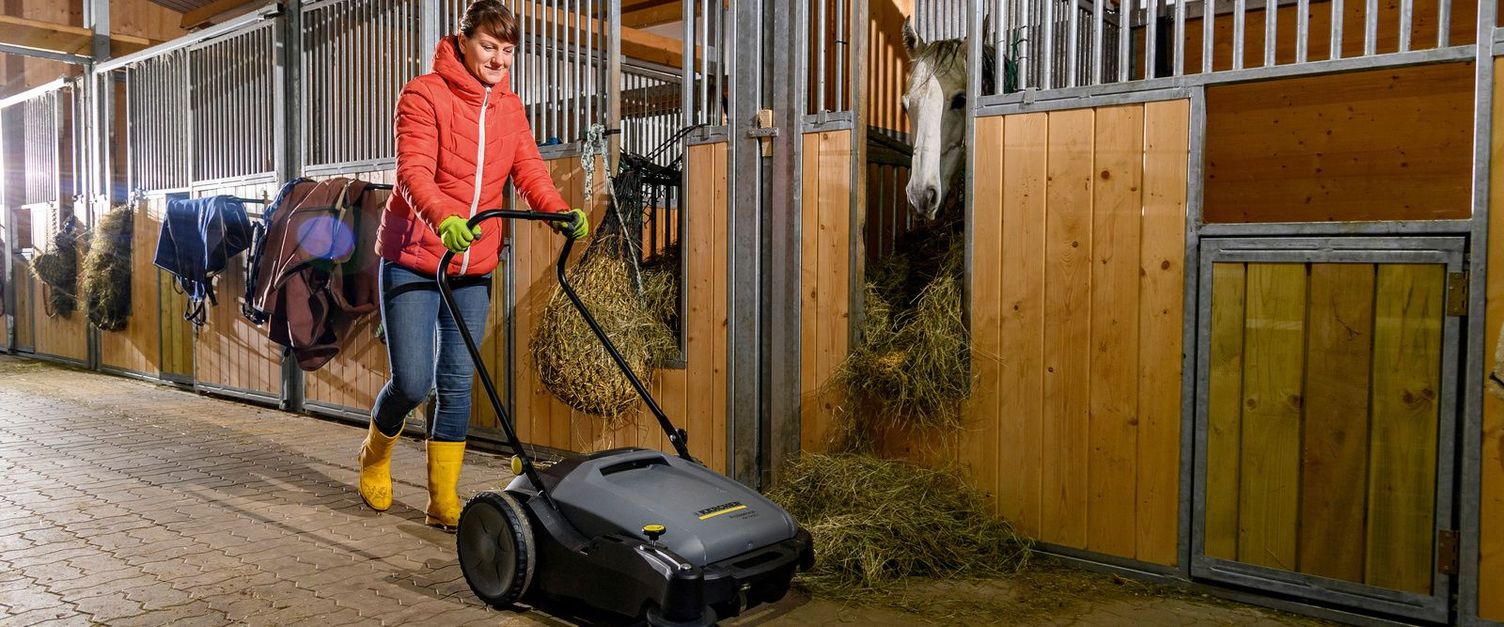 Cleaning horse stables