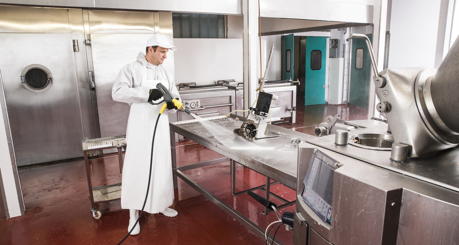 Cleaning in meat processing