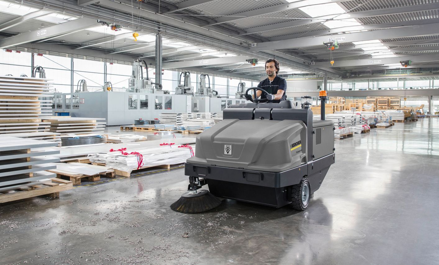 Cleaning with a vacuum sweeper
