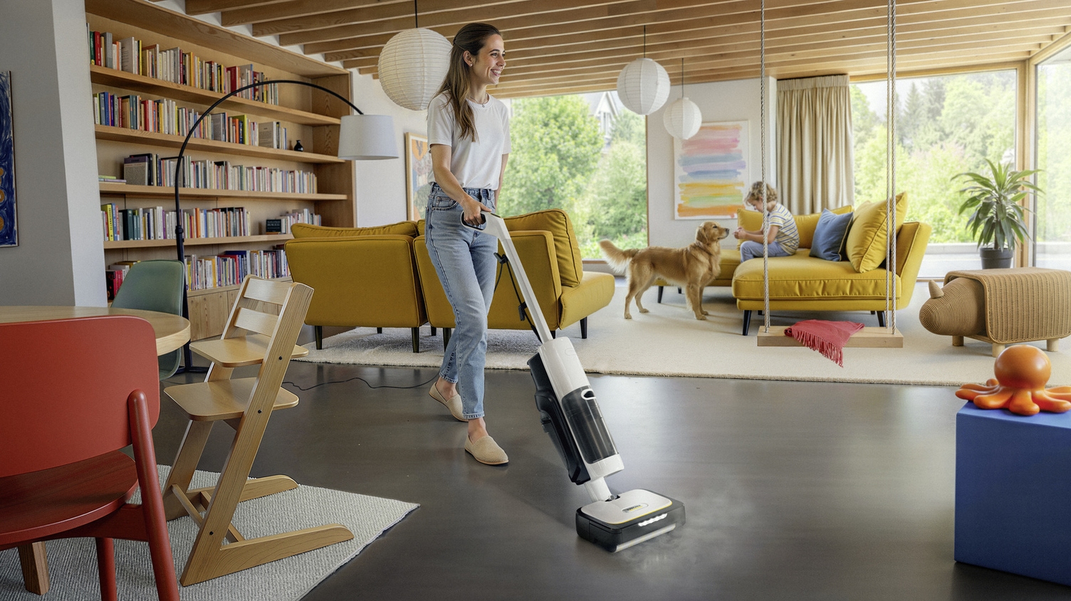 Kärcher SCV 4 Steam Vac: Powerful corded steam cleaner for uninterrupted cleaning without battery charging times.