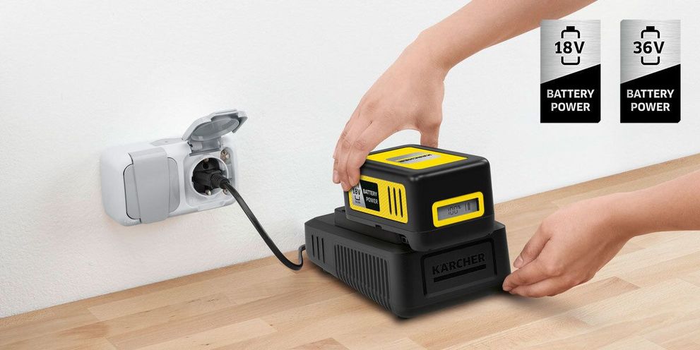 Batteries and battery chargers for the Kärcher battery platform