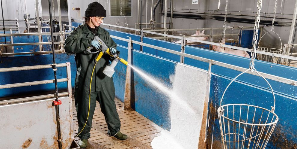 The right protective equipment for pigsty cleaning