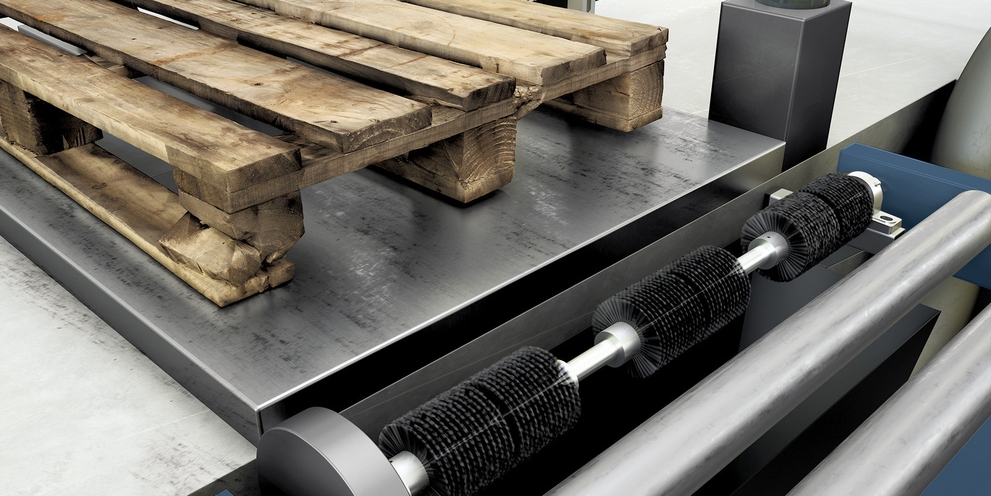 A system for automatic pallet vacuuming