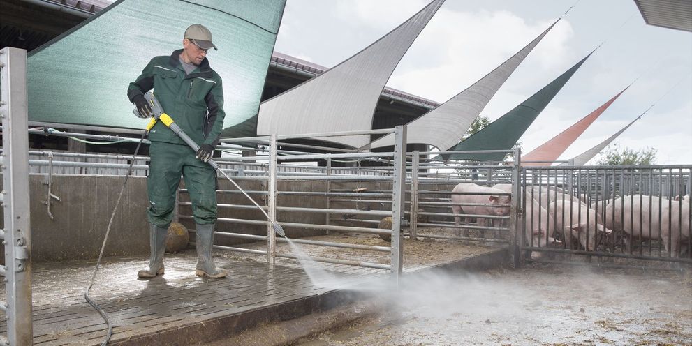 Pigsty cleaning and disinfection Kärcher: Pigsty cleaning and disinfection