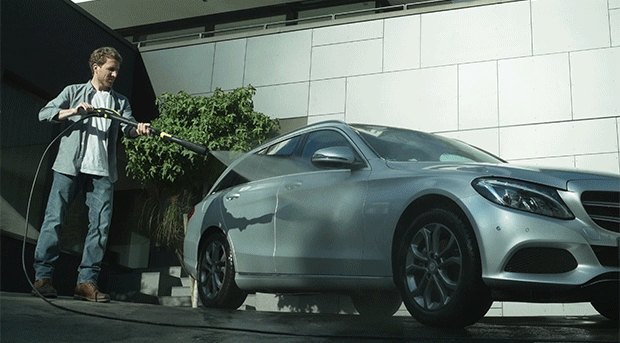 Car being washed on own property