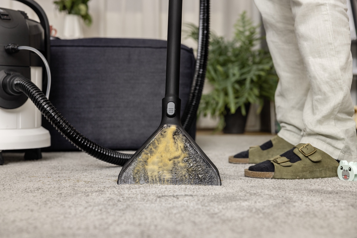 Refreshing carpet fibres with the steam cleaner Refreshing carpet fibres with the Kärcher steam cleaner