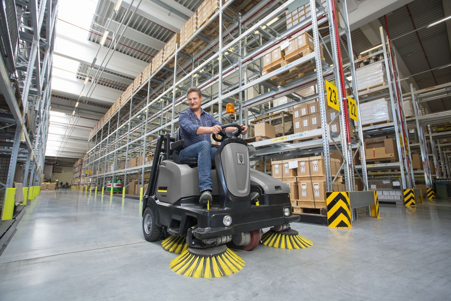 Sweeper in the warehouse