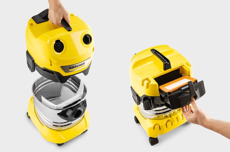 Filter change for Kärcher wet and dry vacuum cleaners Kärcher cartridge and flat pleated filters