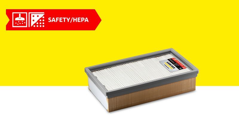 Safety/HEPA flat pleated filter for Kärcher wet and dry vacuum cleaners