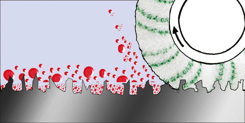 Challenges during cleaning Kärcher roller technology for cleaning fine stone