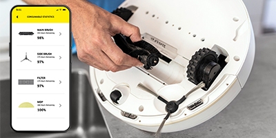 The app indicates when an accessory like a brush needs to be changed The app indicates when an accessory like a brush needs to be changed