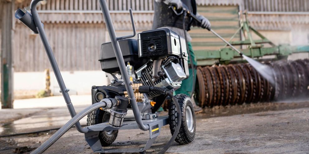 Cleaning attachments in the yard