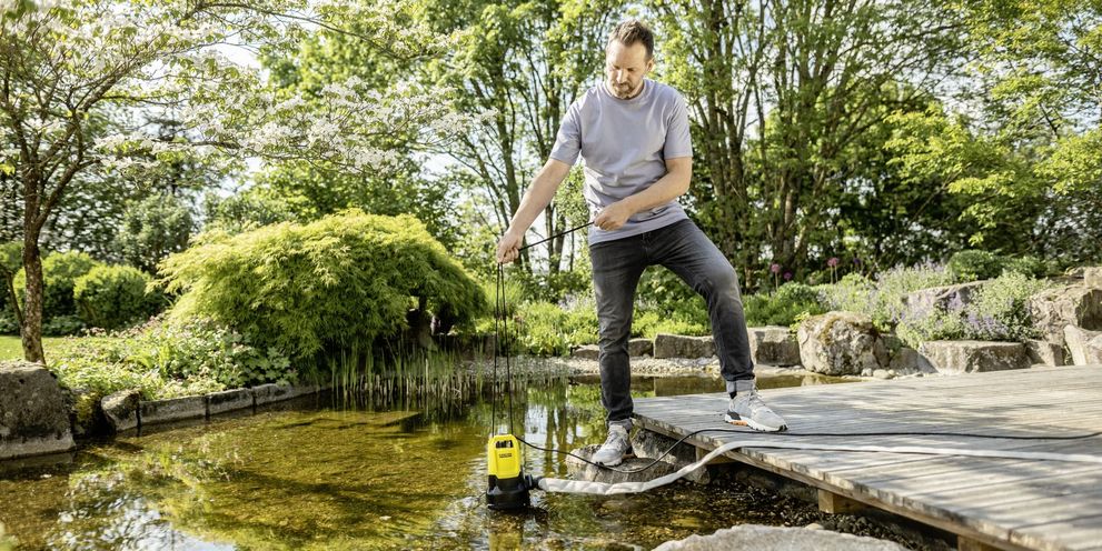 Pond cleaning with Kärcher tips