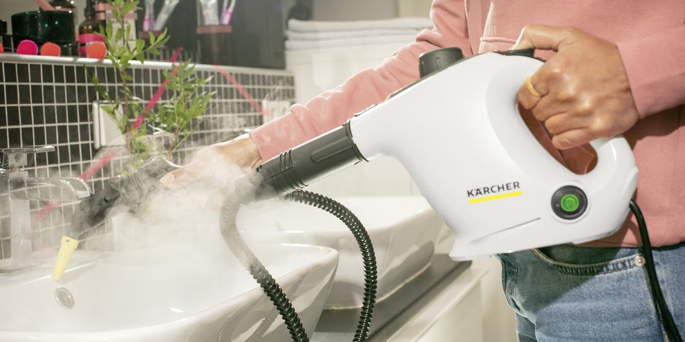 Praustuvo valymas garu naudojant „Kärcher“ garinį valytuvą
