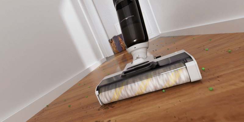Animation of dirt pickup of the vacuum mops